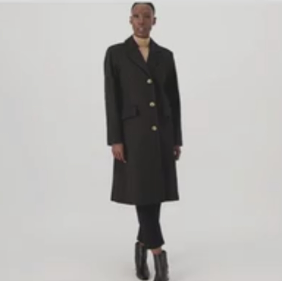 NEW Thread Collective Faux Wool Notch Collar Tailored Military Style Olive Green - Picture 13 of 13